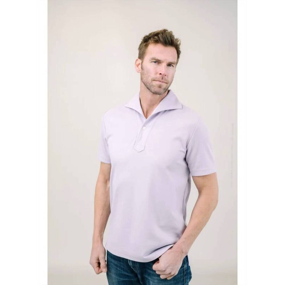 NEW EDWARD ARMAH capri short sleeve polo in lilac